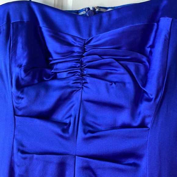 Nicole Miller NWT royal blue 8 strapless rouched cocktail dress - Picture 6 of 11